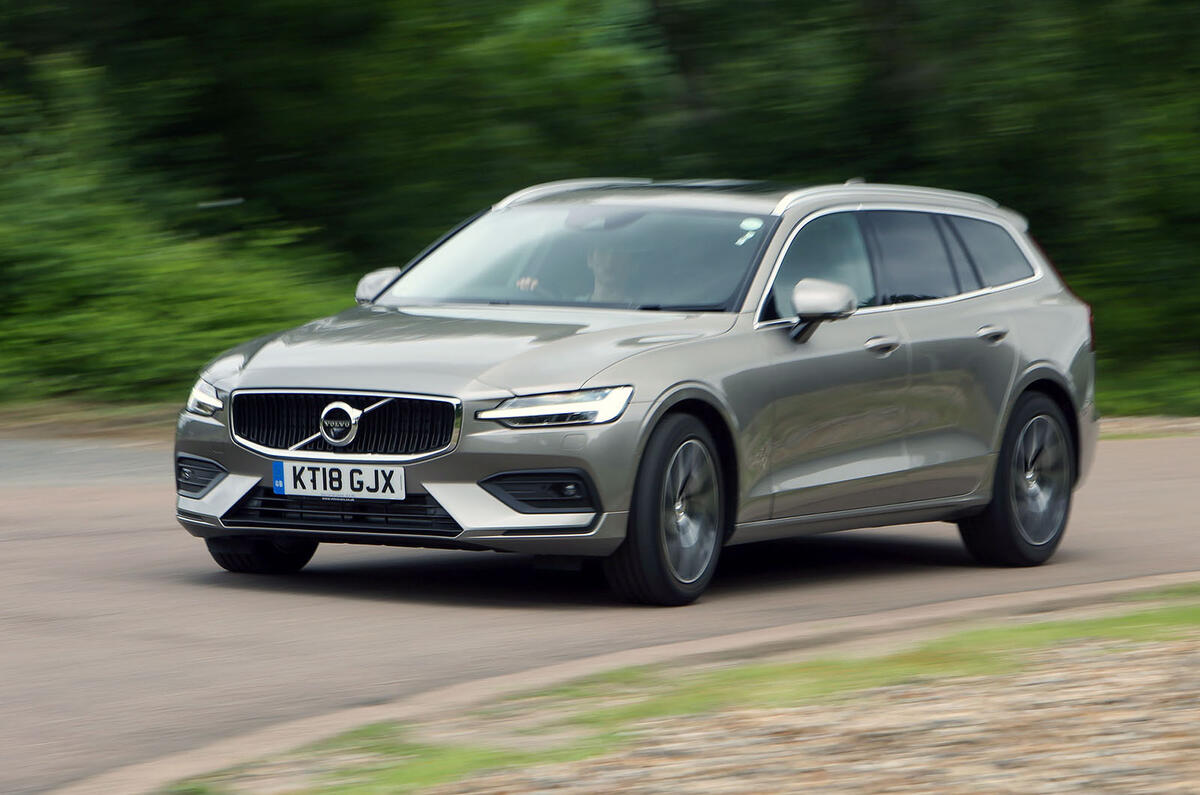 Volvo V60 2018 road test review on the road left