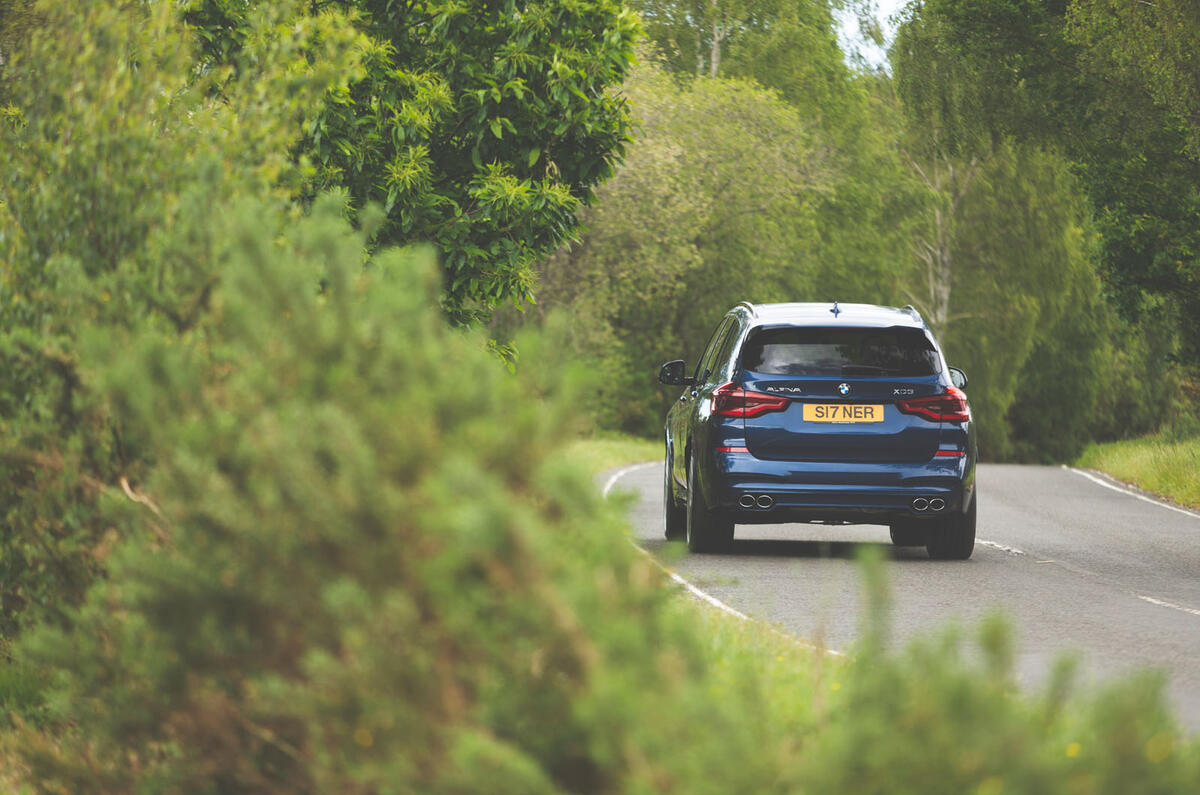 Alpina XD3 2019 UK road test review - on the road rear