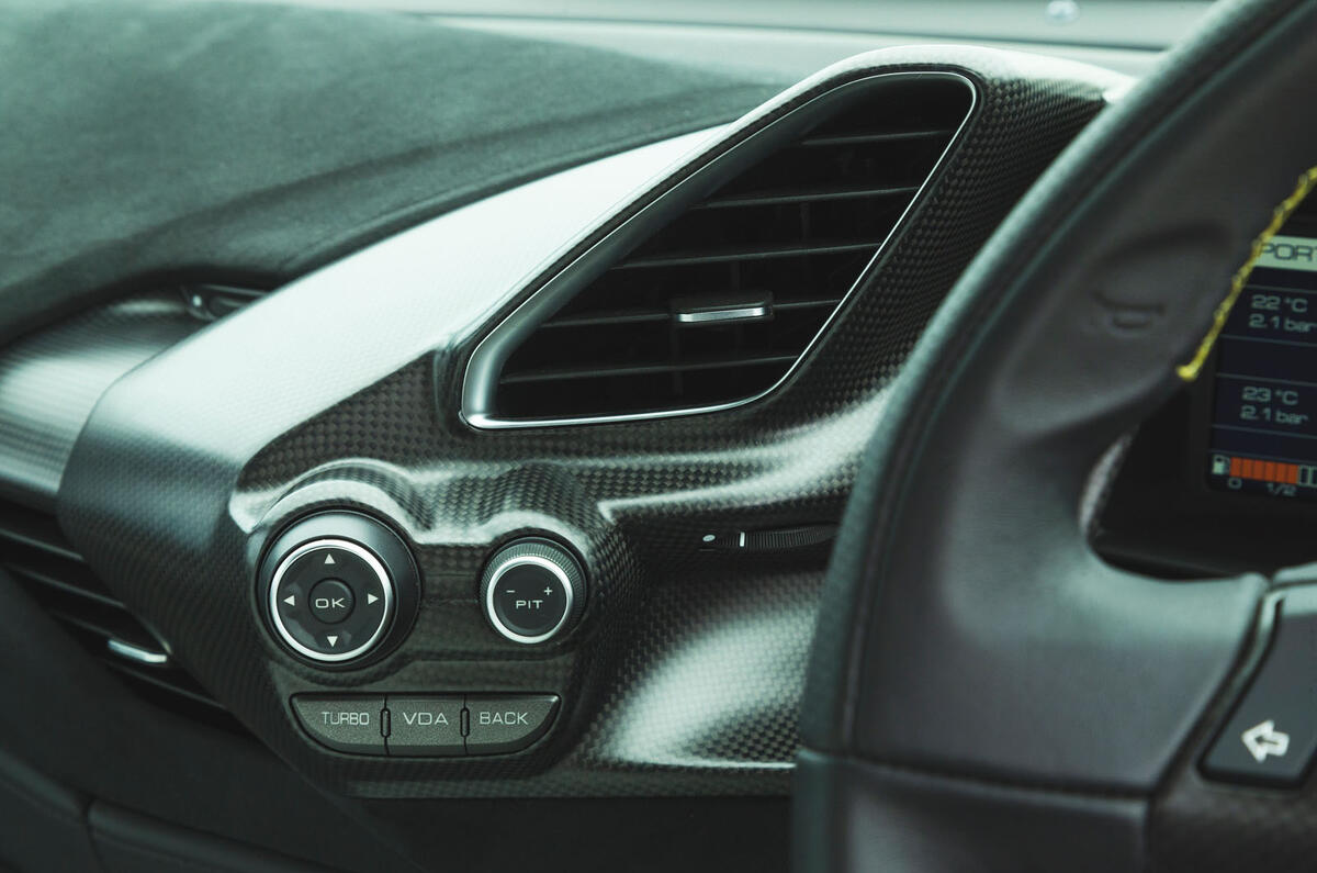 Ferrari 488 Pista 2019 road test review - climate control vents
