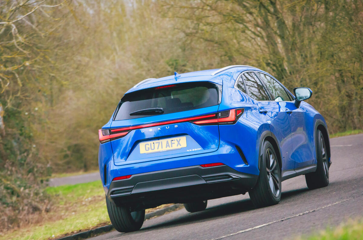 25 Lexus NX 2022 road test review cornering rear