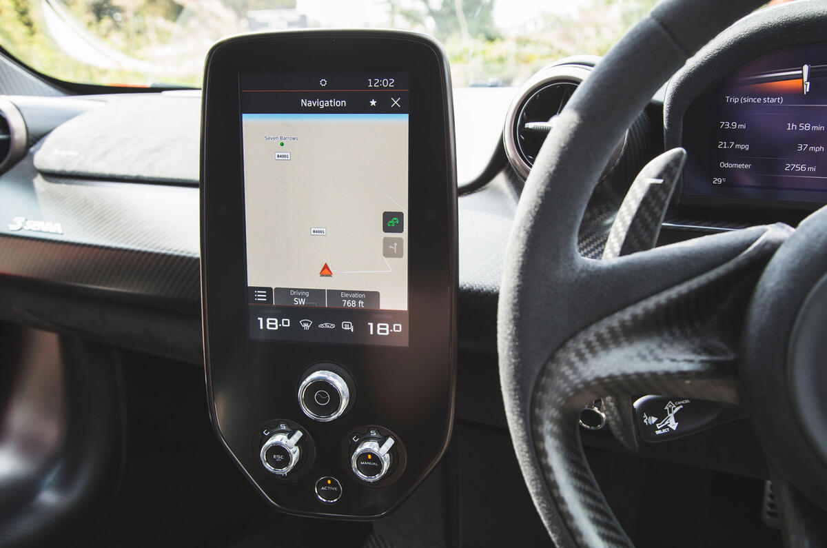 McLaren Senna 2018 road test review - satnav