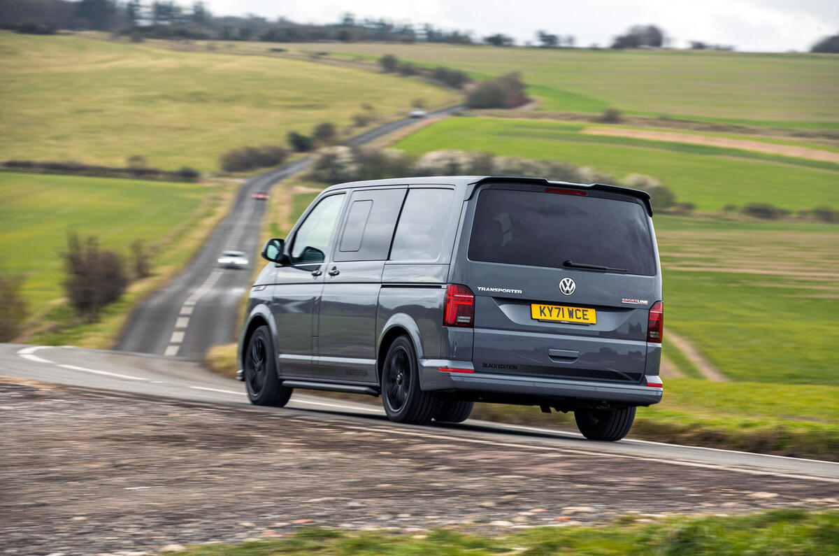 25 Volkswagen Transporter 2022 road test review cornering rear
