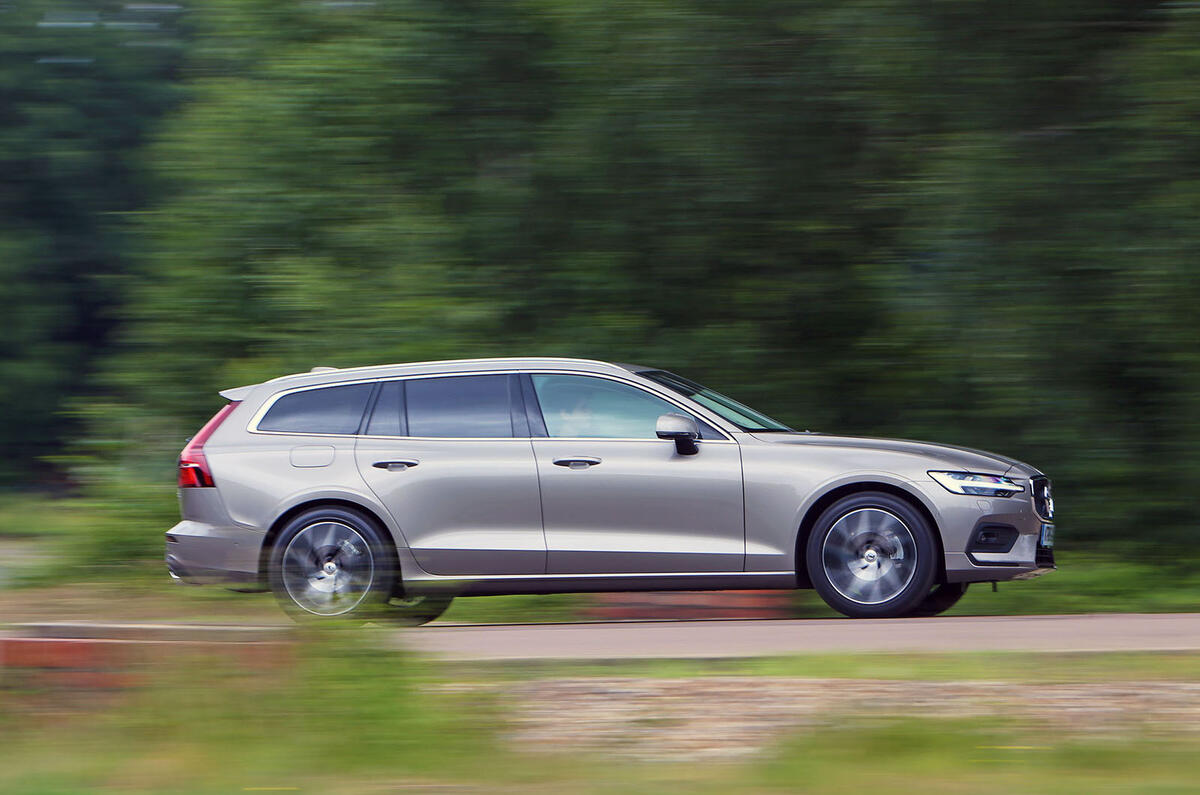 Volvo V60 2018 road test review on the road side