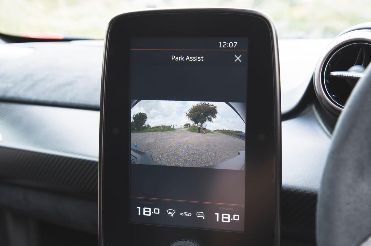 McLaren Senna 2018 road test review - rear view camera