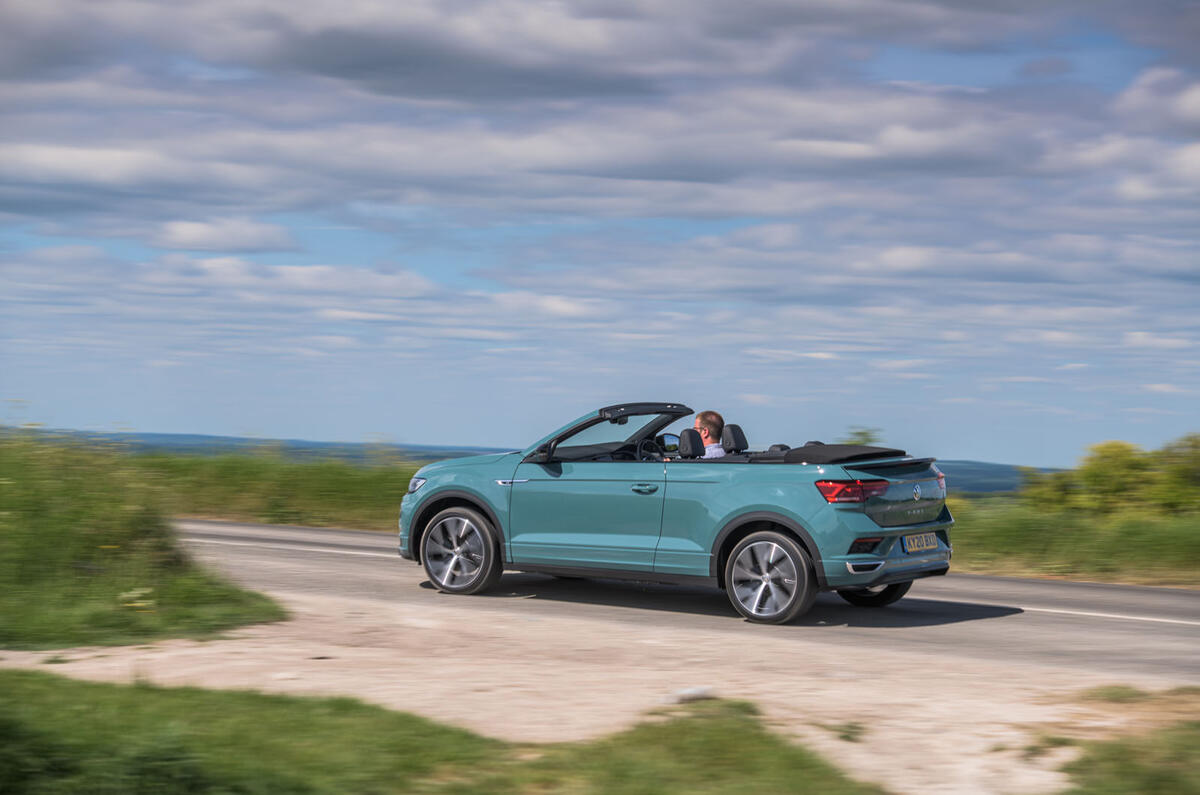Volkswagen T-Roc Cabriolet 2020 road test review - on the road side
