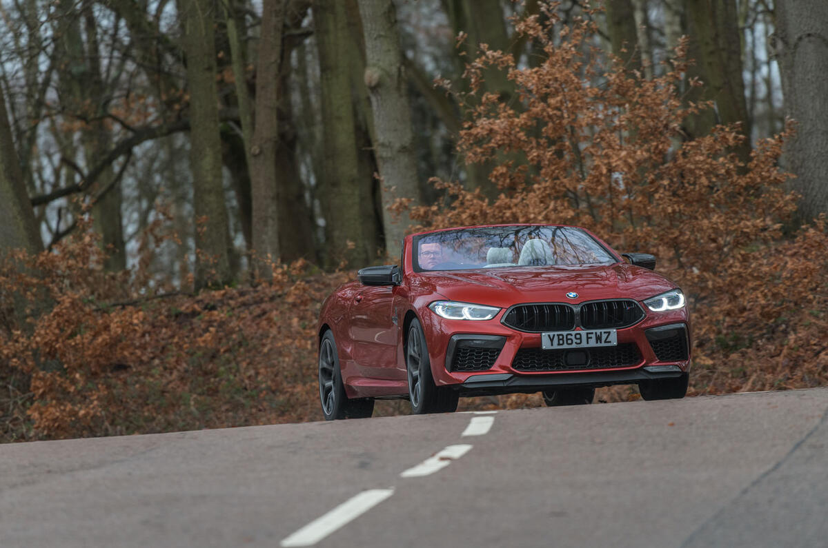 BMW M8 Competition convertible 2020 road test review - on the road front BMW M8 Competition convertible 2020 road test review - on the road front