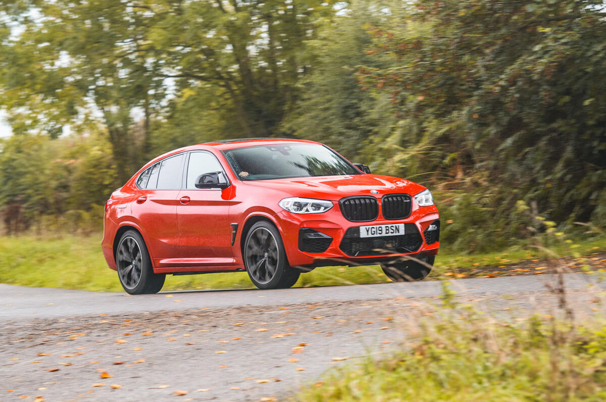 BMW X4 M Competition 2019 road test review - cornering front
