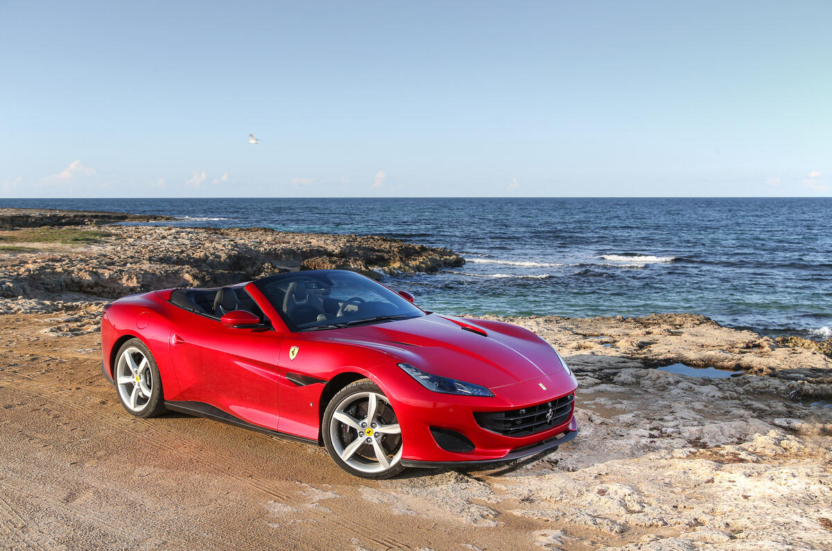 Ferrari Portofino review static beach