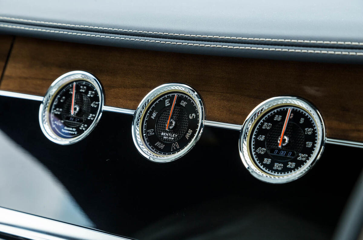 Bentley Continental GT 2018 Autocar road test review dials