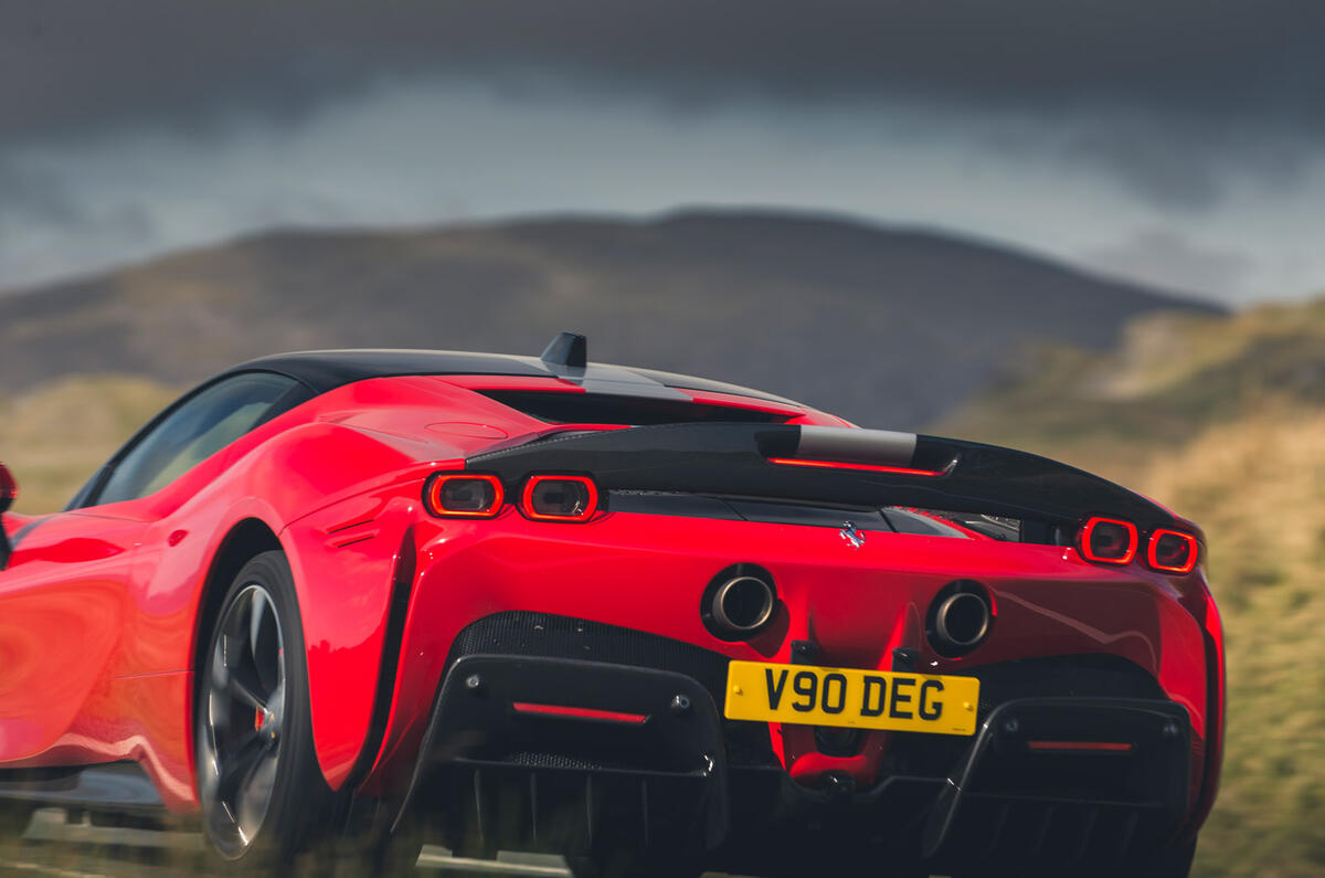 28 Ferrari SF90 Stradale 2021 road test review on road rear