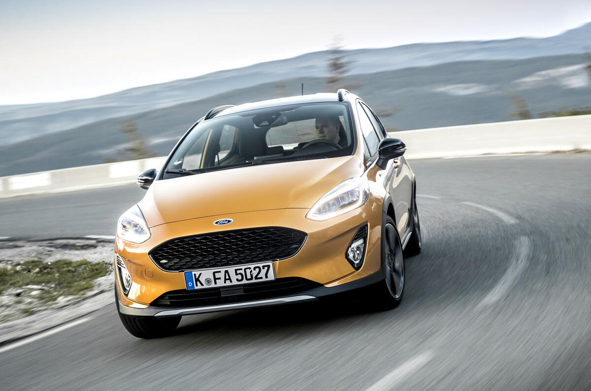 Ford Fiesta Active 2018 road test review cornering front