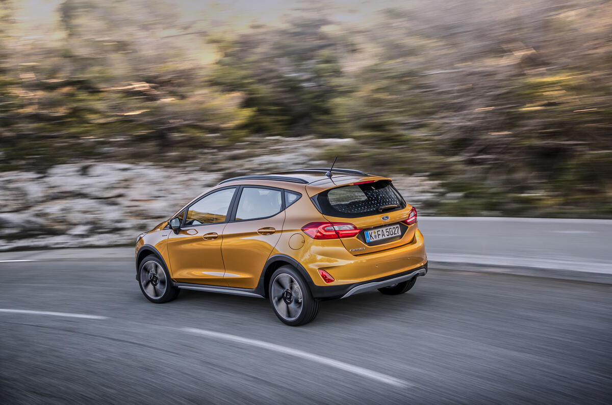 Ford Fiesta Active 2018 road test review cornering rear