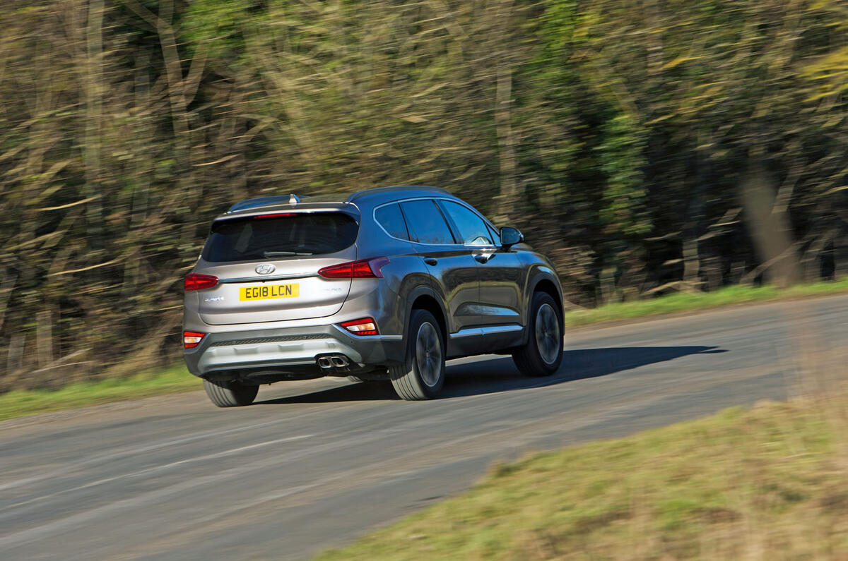 Hyundai Santa Fe 2019 road test review - on the road rear