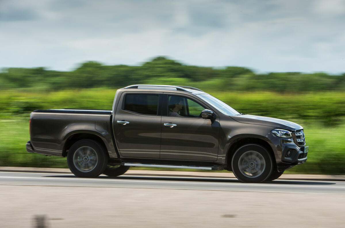 Mercedes-Benz X-Class road test review on the road side