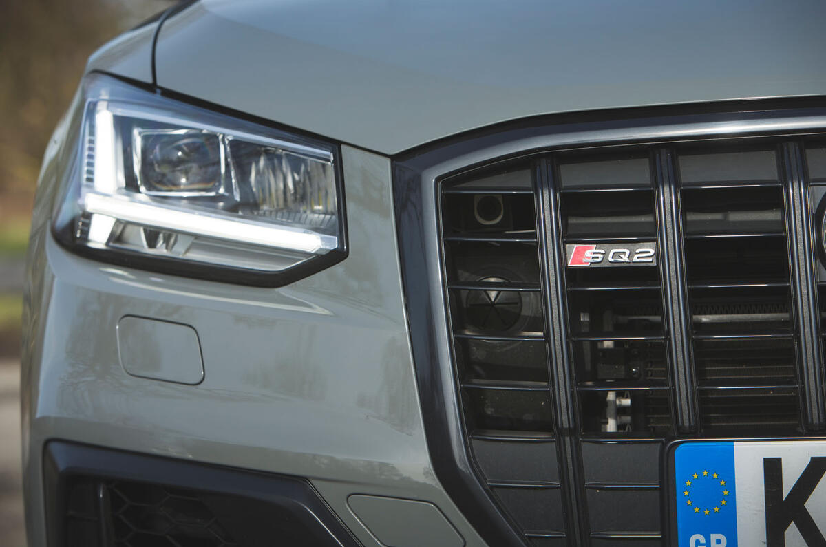 Audi SQ2 2019 road test review - front badge