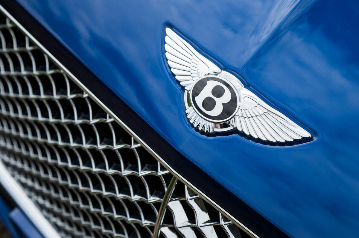 Bentley Continental GT 2018 Autocar road test review bonnet badge