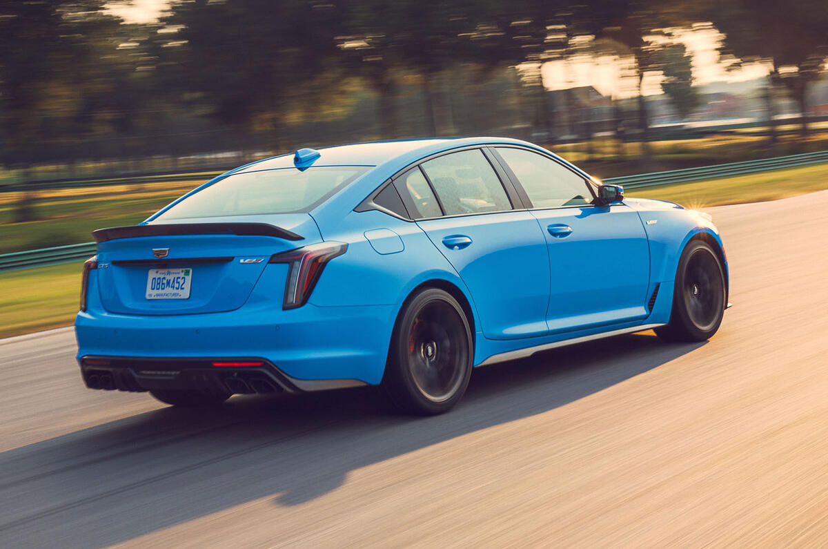 3 Cadillac CT5 V Blackwing 2022 review tracking rear 3 Cadillac CT5 V Blackwing 2022 review tracking rear