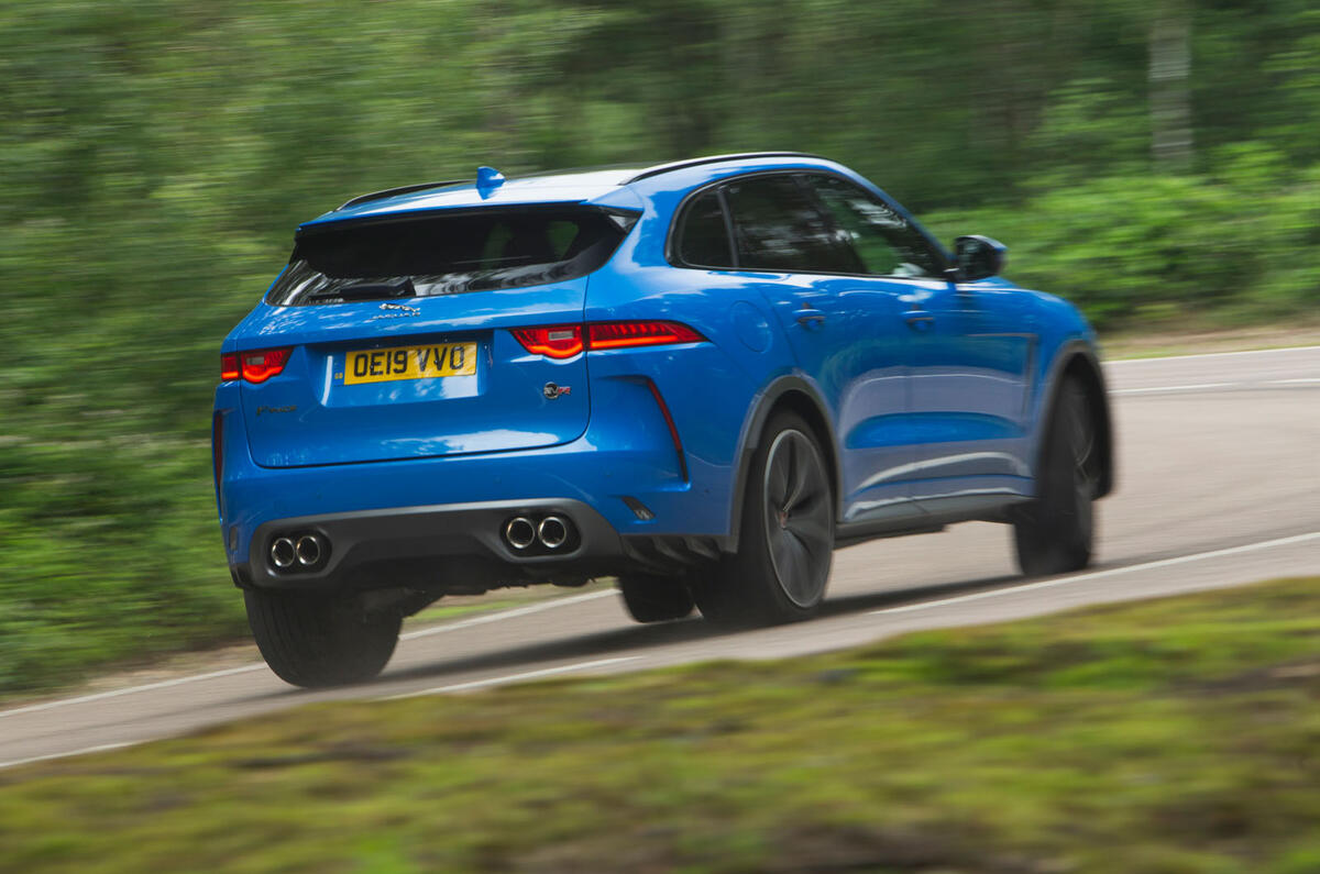 Jaguar F-Pace SVR 2019 road test review - hero rear