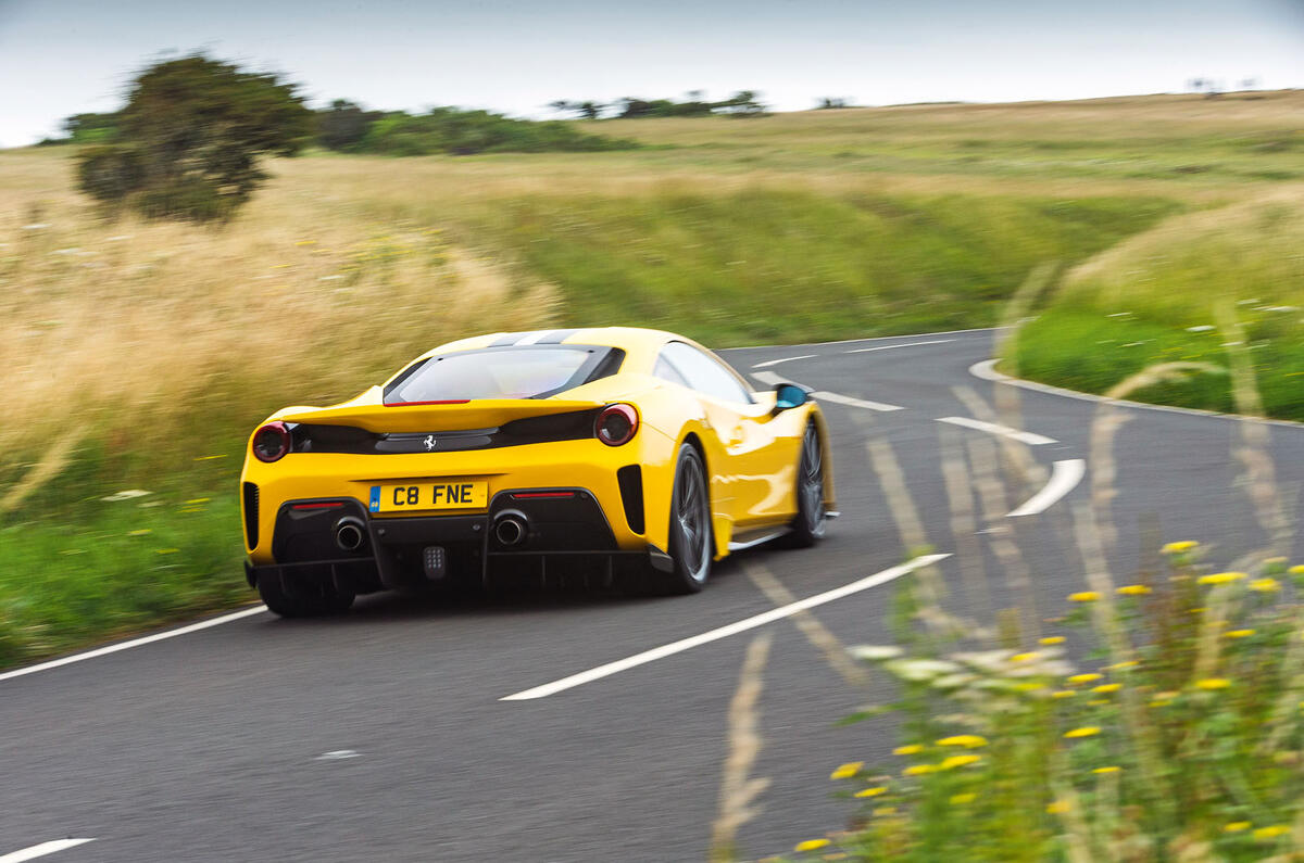 Ferrari 488 Pista 2019 road test review - hero rear