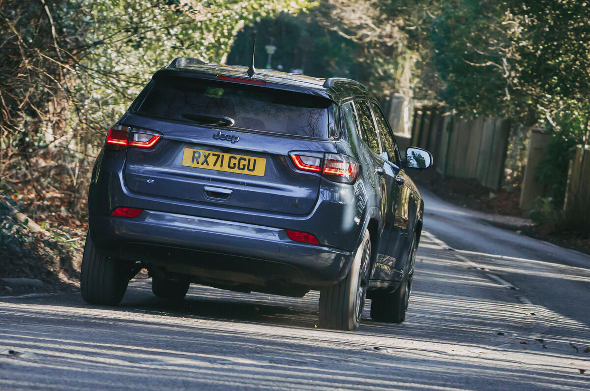 3 Jeep Compass 4xe 2022 road test review cornering rear 3 Jeep Compass 4xe 2022 road test review cornering rear