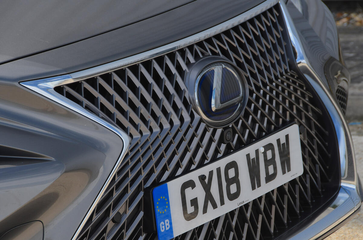 Lexus LS500h 2018 road test review front grille