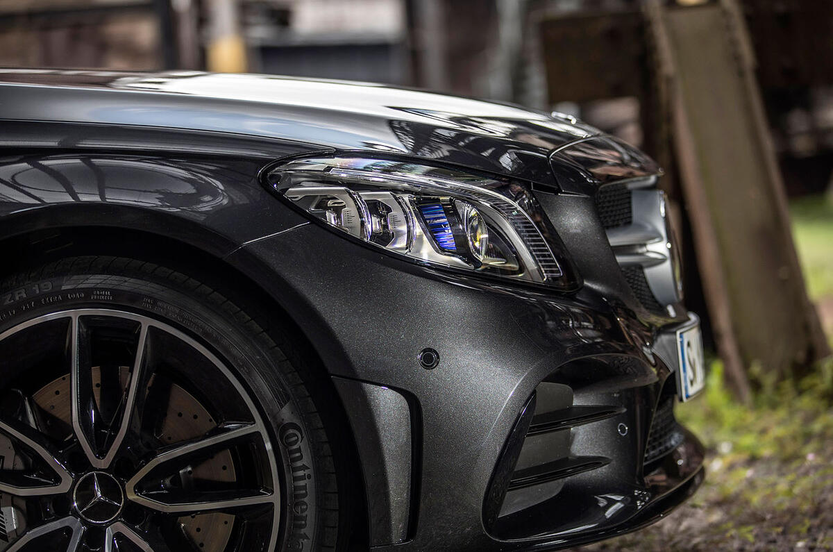 Mercedes-AMG C43 Coupe 2018 road test review headlights