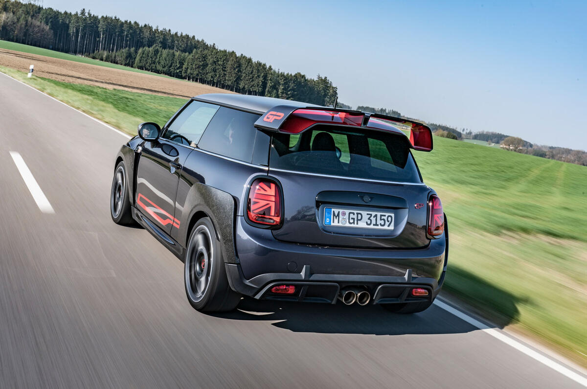 Mini JCW GP 2020 road test review - hero rear Mini JCW GP 2020 road test review - hero rear