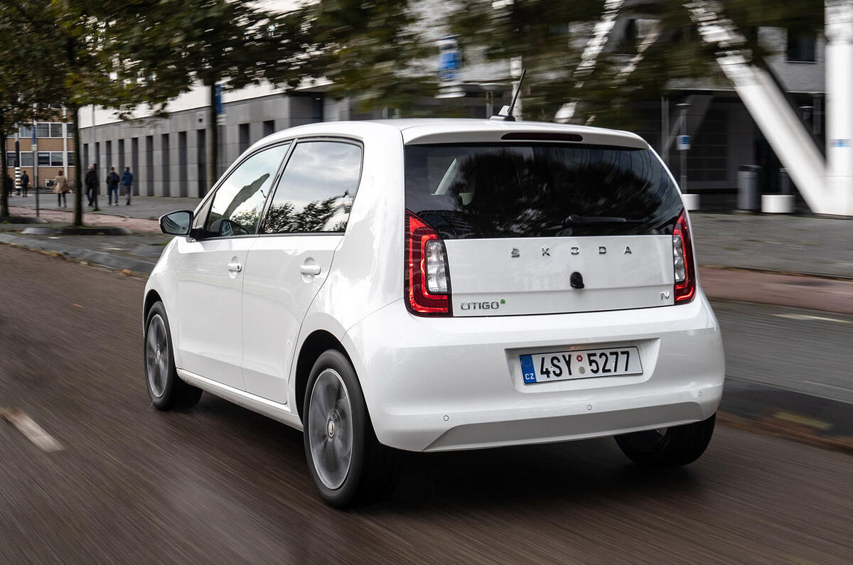 SKoda Citigo-e IV 2020 road test review - hero rear SKoda Citigo-e IV 2020 road test review - hero rear
