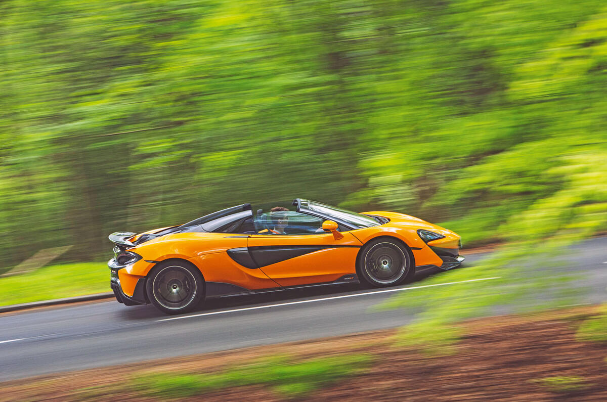 McLaren 600LT Spider 2019 road test review - on the road side