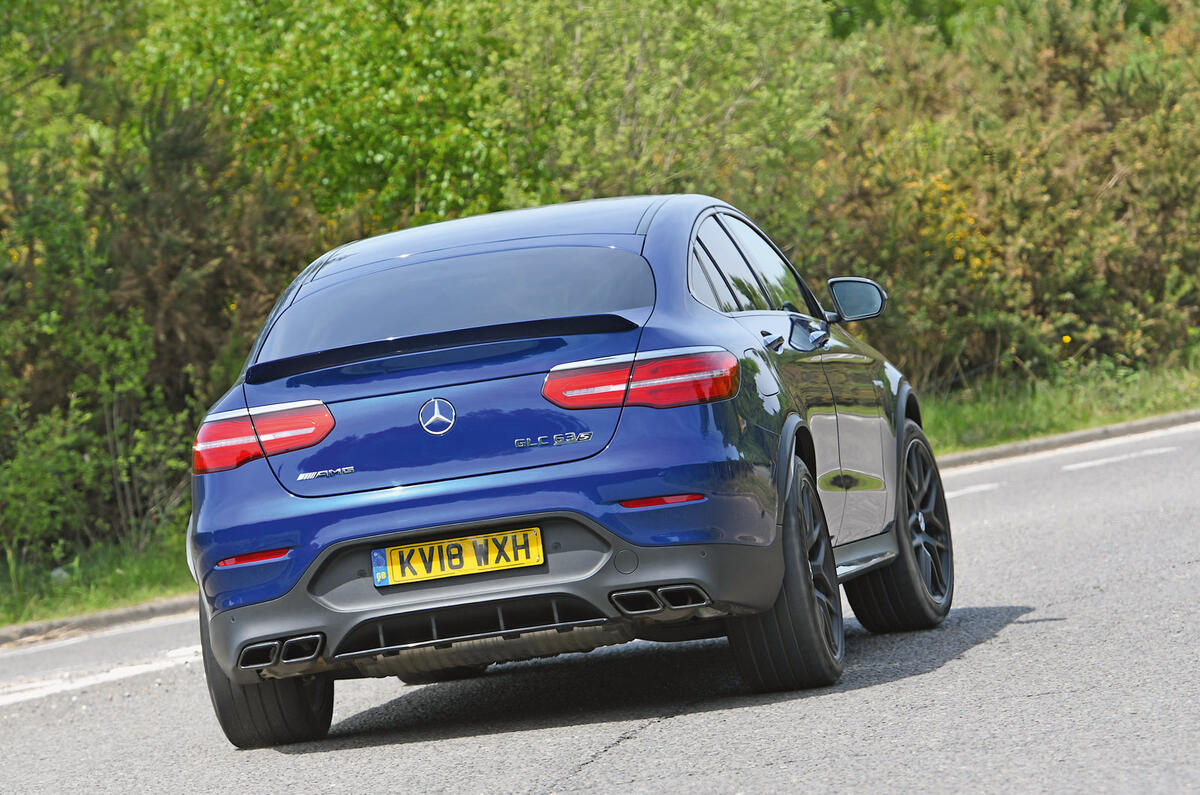 Mercedes-AMG GLC 63 S road test review cornering rear