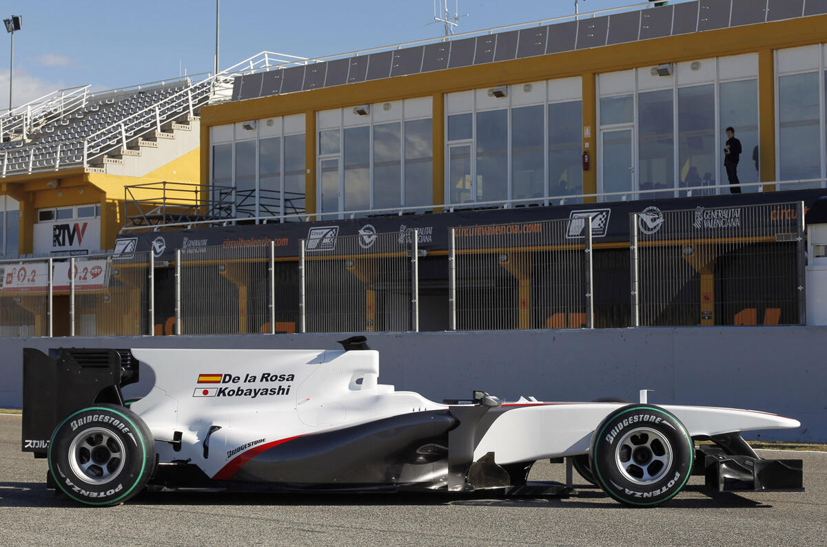 Sauber's sponsorless F1 car