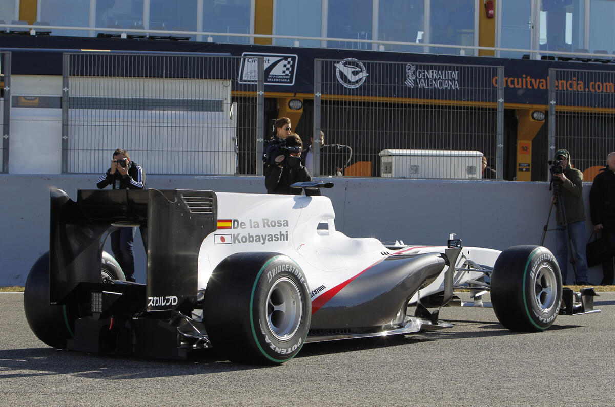 Sauber's sponsorless F1 car