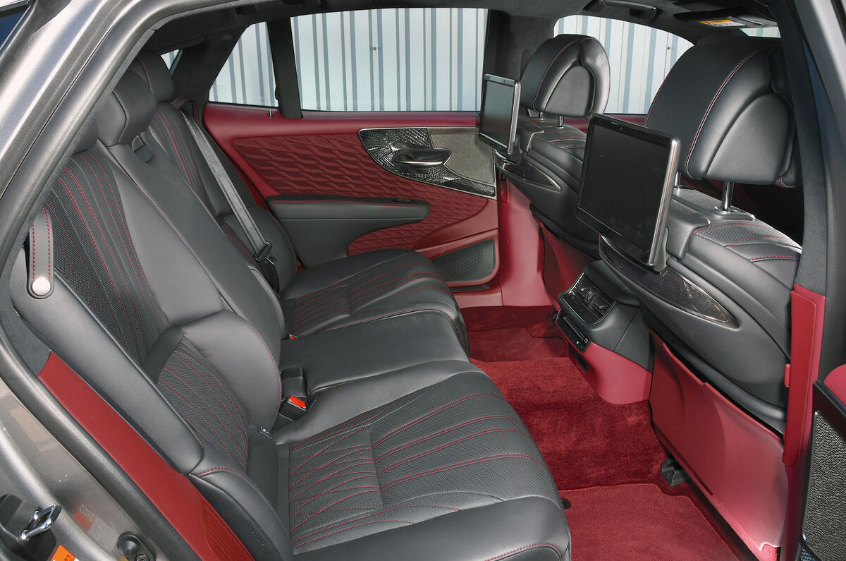 Lexus LS500h 2018 road test review rear seats