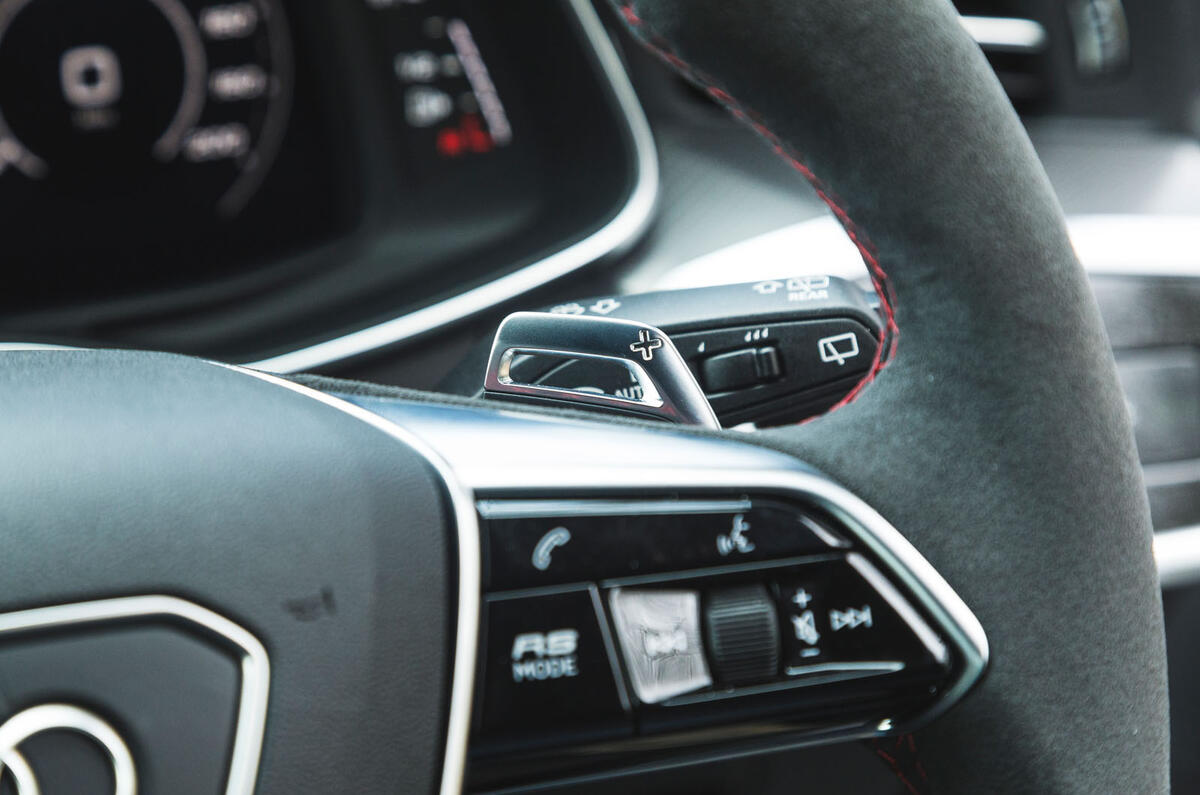 Audi RS6 Avant 2020 road test review - paddle shifters Audi RS6 Avant 2020 road test review - paddle shifters