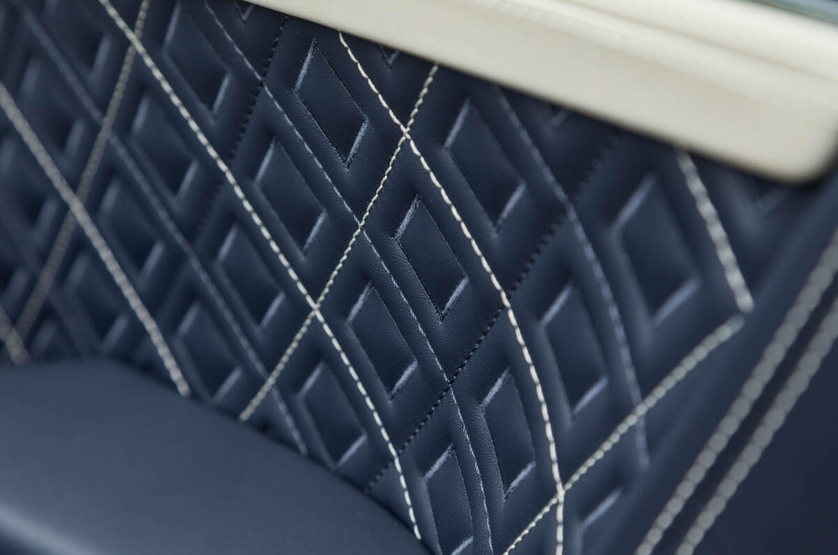 Bentley Continental GT 2018 Autocar road test review leather stitching