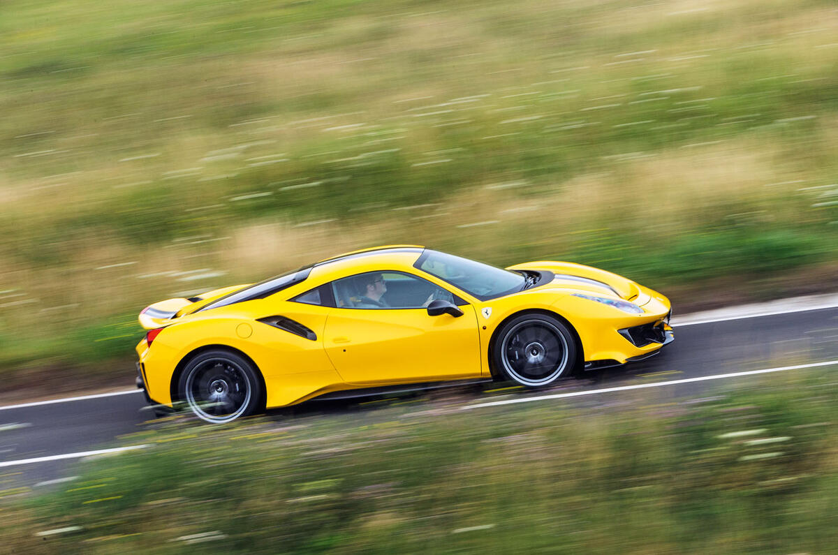 Ferrari 488 Pista 2019 road test review - on the road side