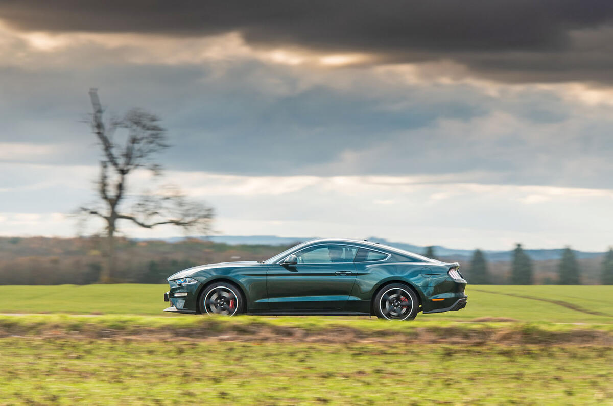 Ford Mustang Bullitt 2018 road test review - on the road left