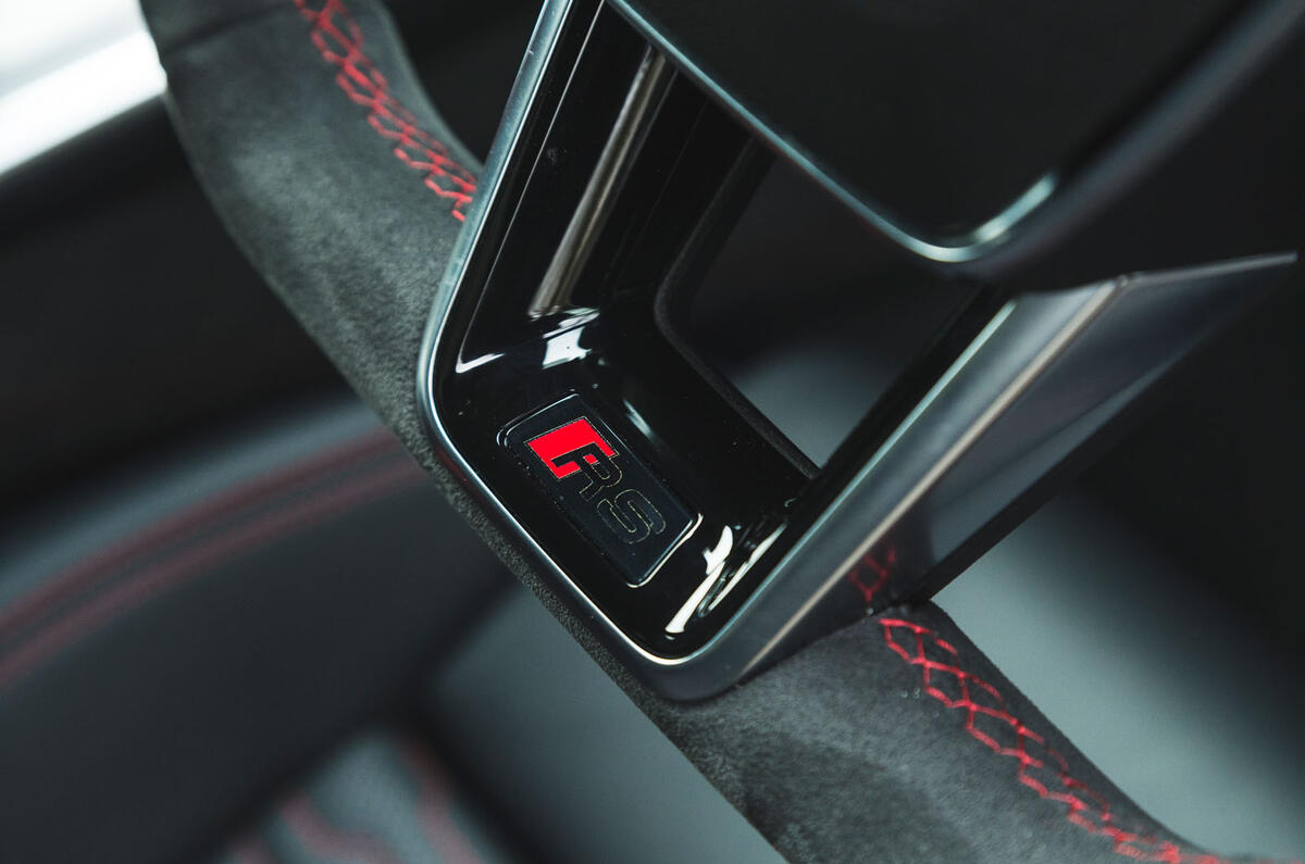 Audi RS6 Avant 2020 road test review - steering wheel logo Audi RS6 Avant 2020 road test review - steering wheel logo