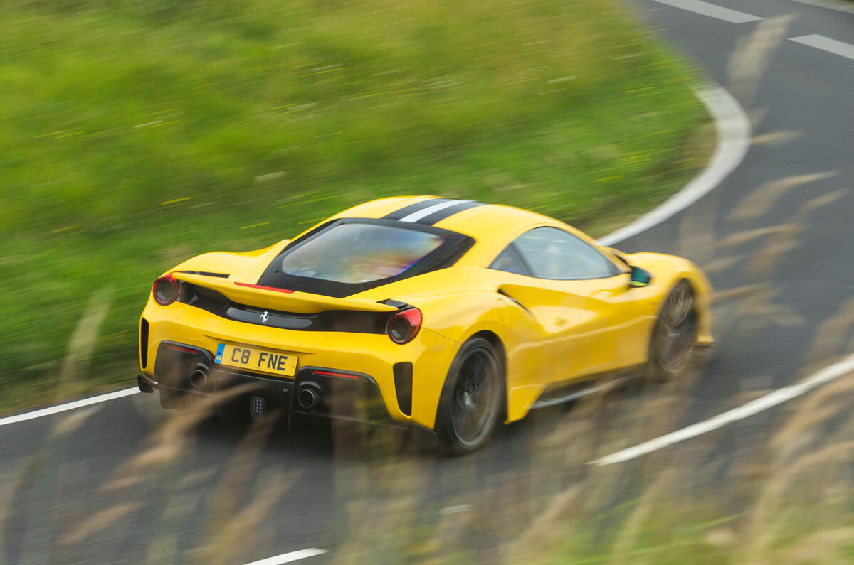 Ferrari 488 Pista 2019 road test review - on the road rear