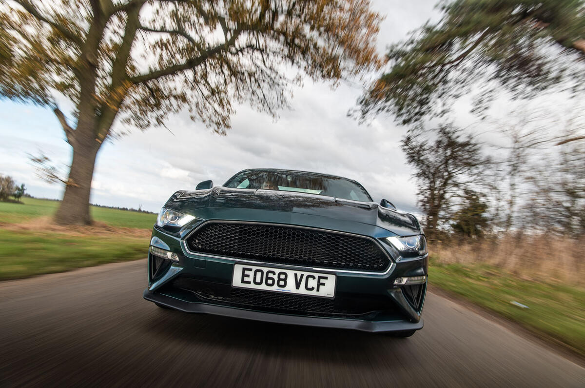 Ford Mustang Bullitt 2018 road test review - on the road nose