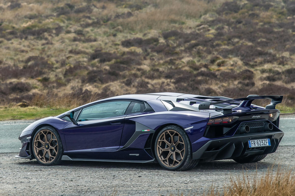 Lamborghini Aventador SVJ 2019 road test review - static rear