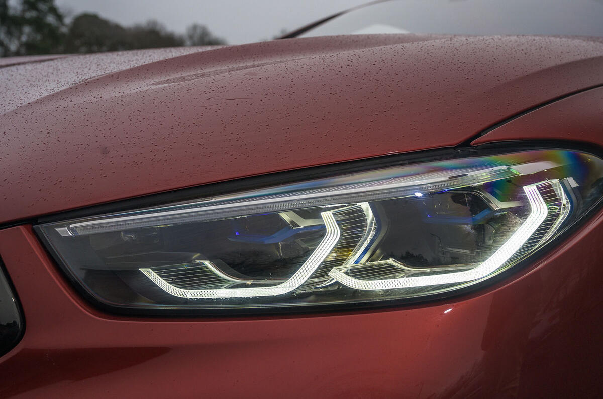 BMW M8 Competition convertible 2020 road test review - headlights BMW M8 Competition convertible 2020 road test review - headlights