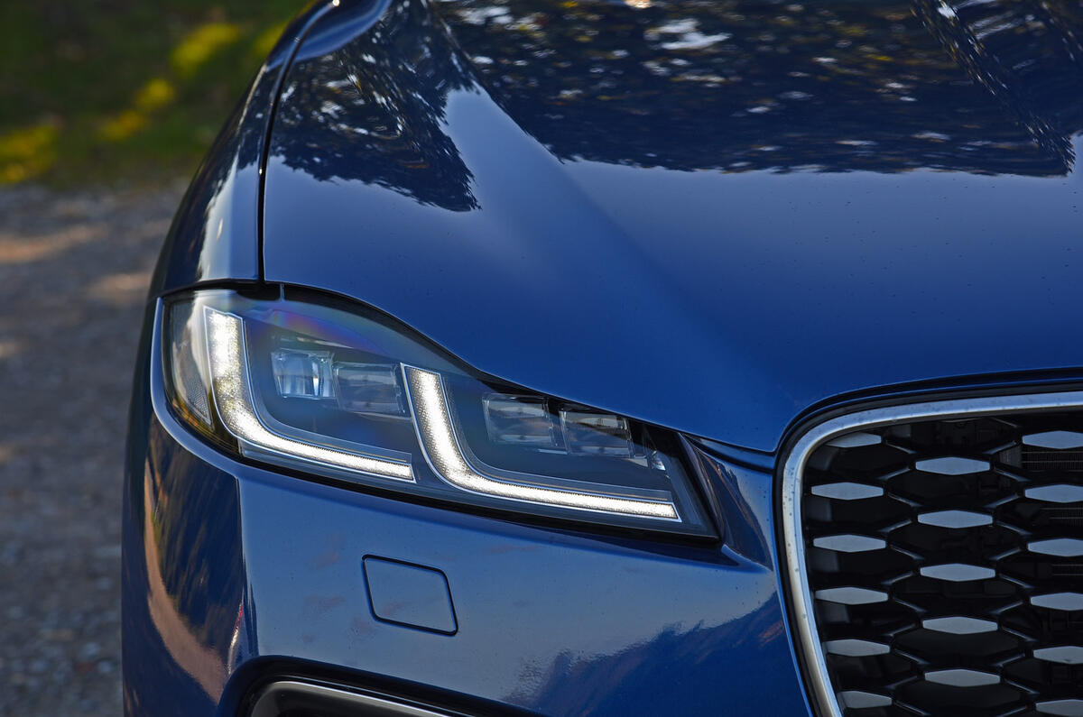 4 Jaguar F Pace P400e 2021 road test review headlights