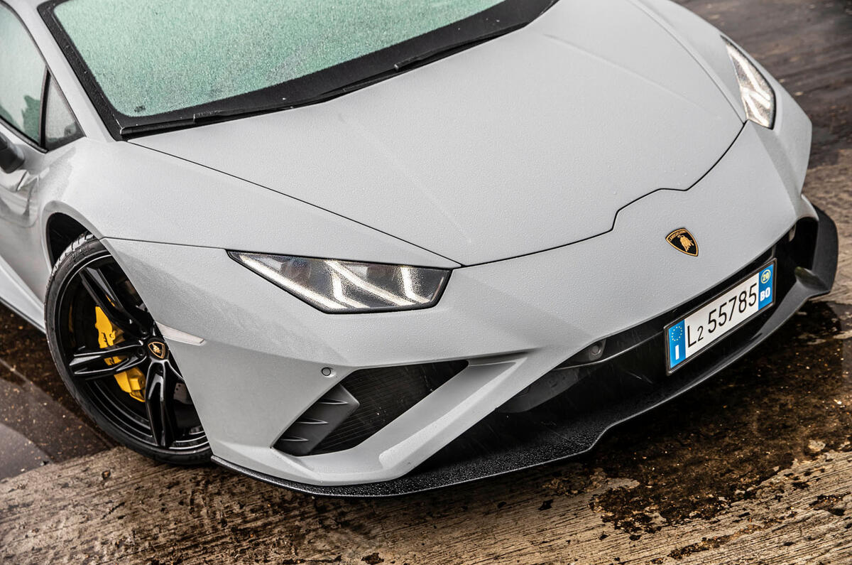 Lamborghini Huracan EVO RWD 2020 road test review - nose Lamborghini Huracan EVO RWD 2020 road test review - nose