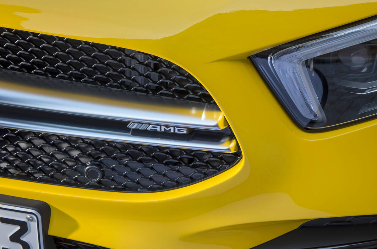 Mercedes-AMG A35 2018 review - front grille badge