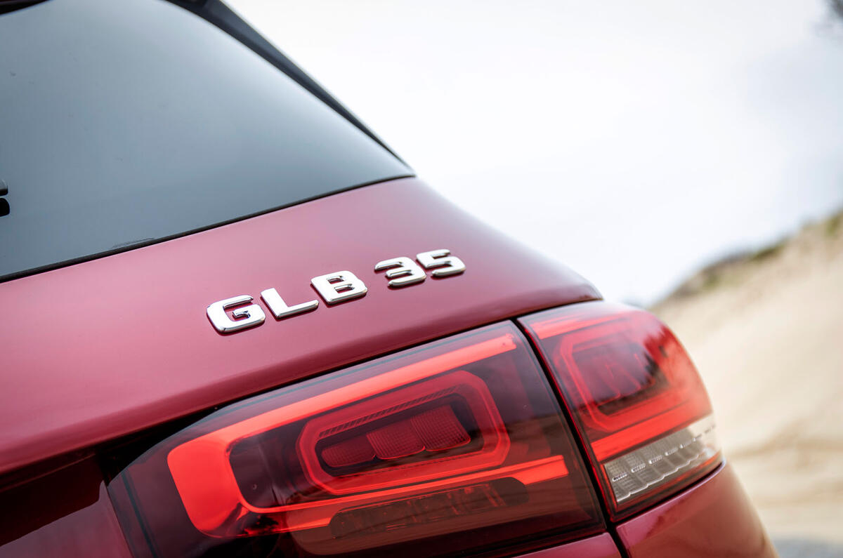 Mercedes-AMG GLB 35 2020 road test review - rear badge