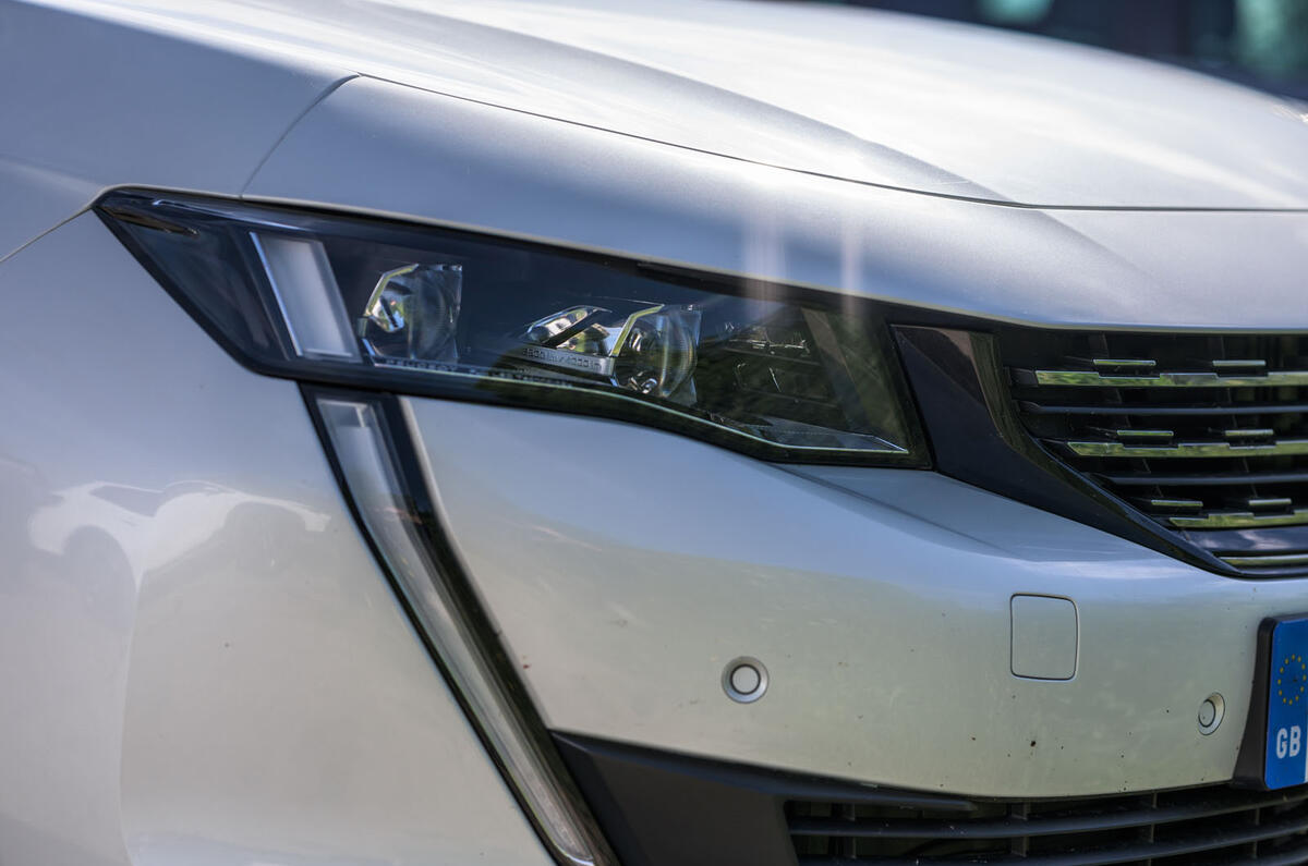 Peugeot 508 SW Hybrid 2020 road test review - headlights