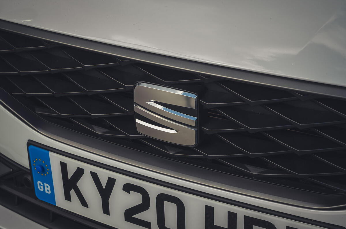 Seat Leon 2020 road test review - front badge Seat Leon 2020 road test review - front badge