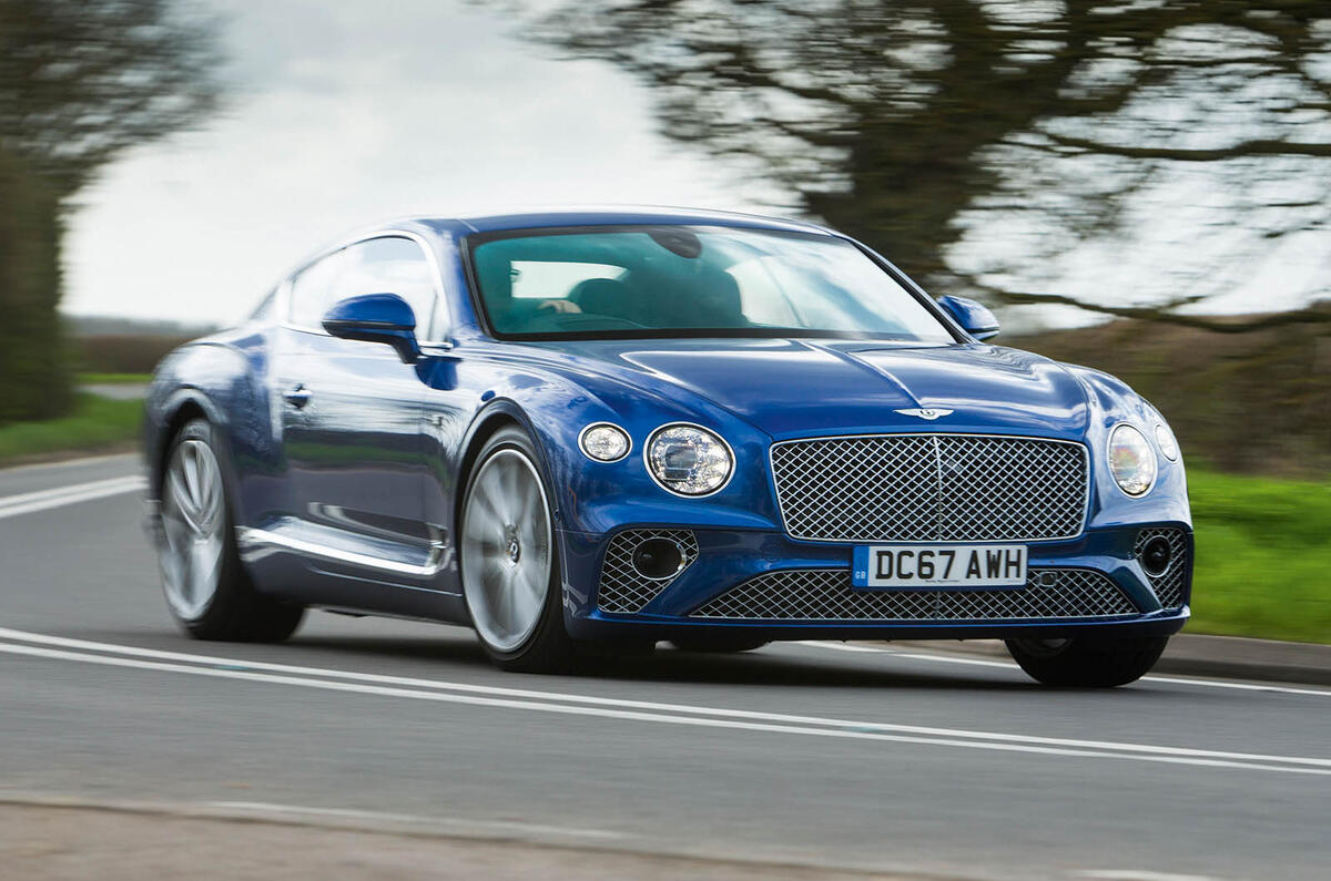 Bentley Continental GT 2018 Autocar road test review cornering left