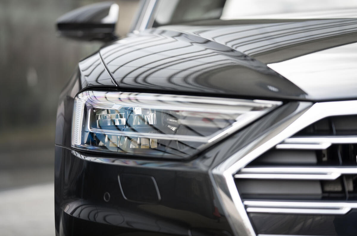 Audi A8 60 TFSIe 2020 road test review - headlights Audi A8 60 TFSIe 2020 road test review - headlights